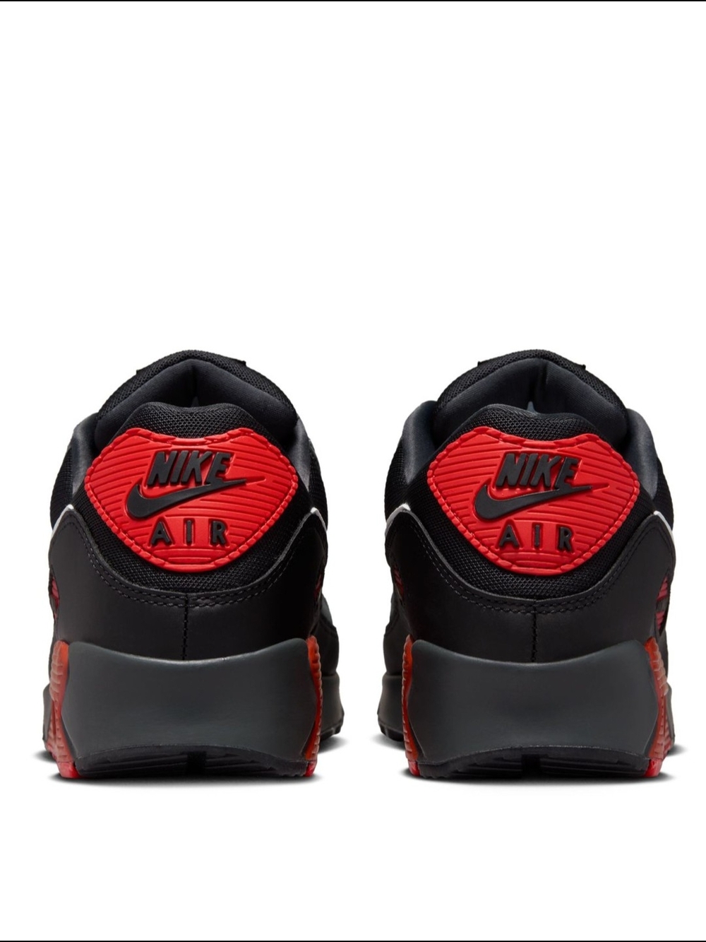 Nike Men’s Air Max 90 Black/Red with White Swoosh Men's Size 11 Womens Size 12.5 - Picture 4 of 10